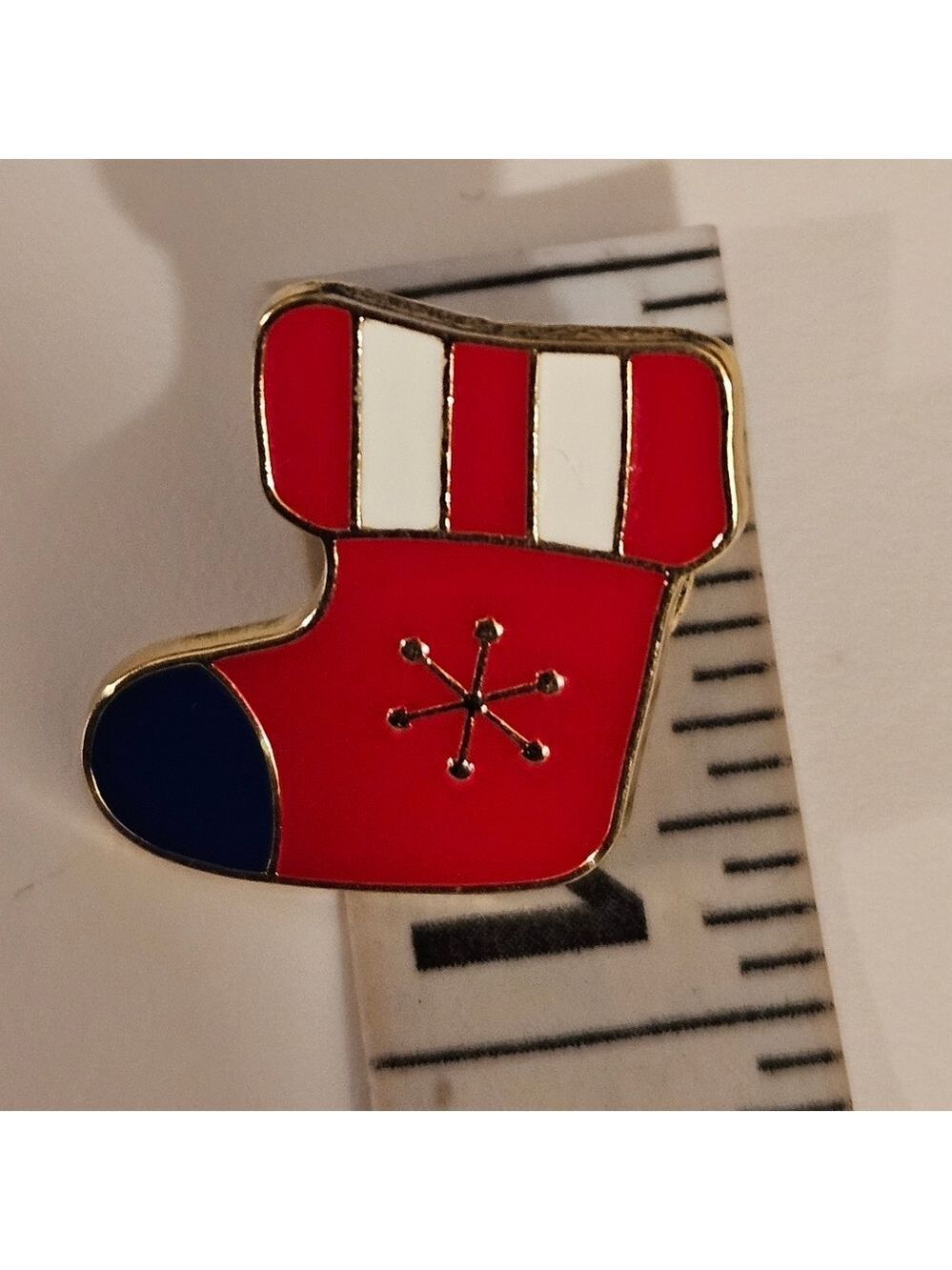 Handmade Enamel Pin Patriotic Brooch Red Blue white 1" Holiday jewelry - Picture 8 of 17